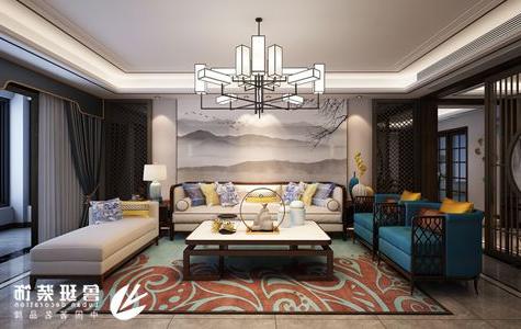 水岸东方四居室180平米新中式风格装修效果图-威尼斯真人官方装饰涂黎主笔设计